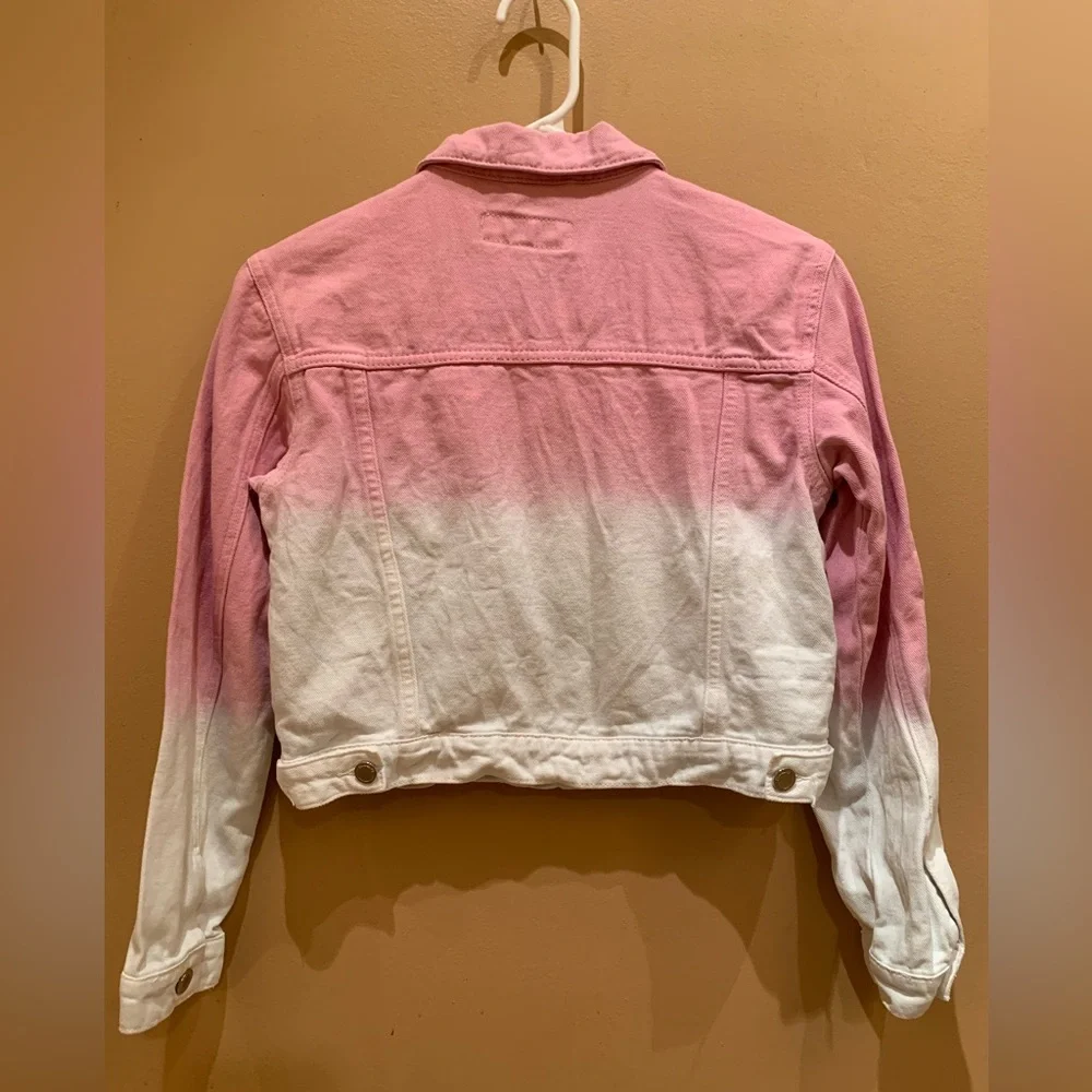 Blank NYC Denim Pink and White Size Large Jacket